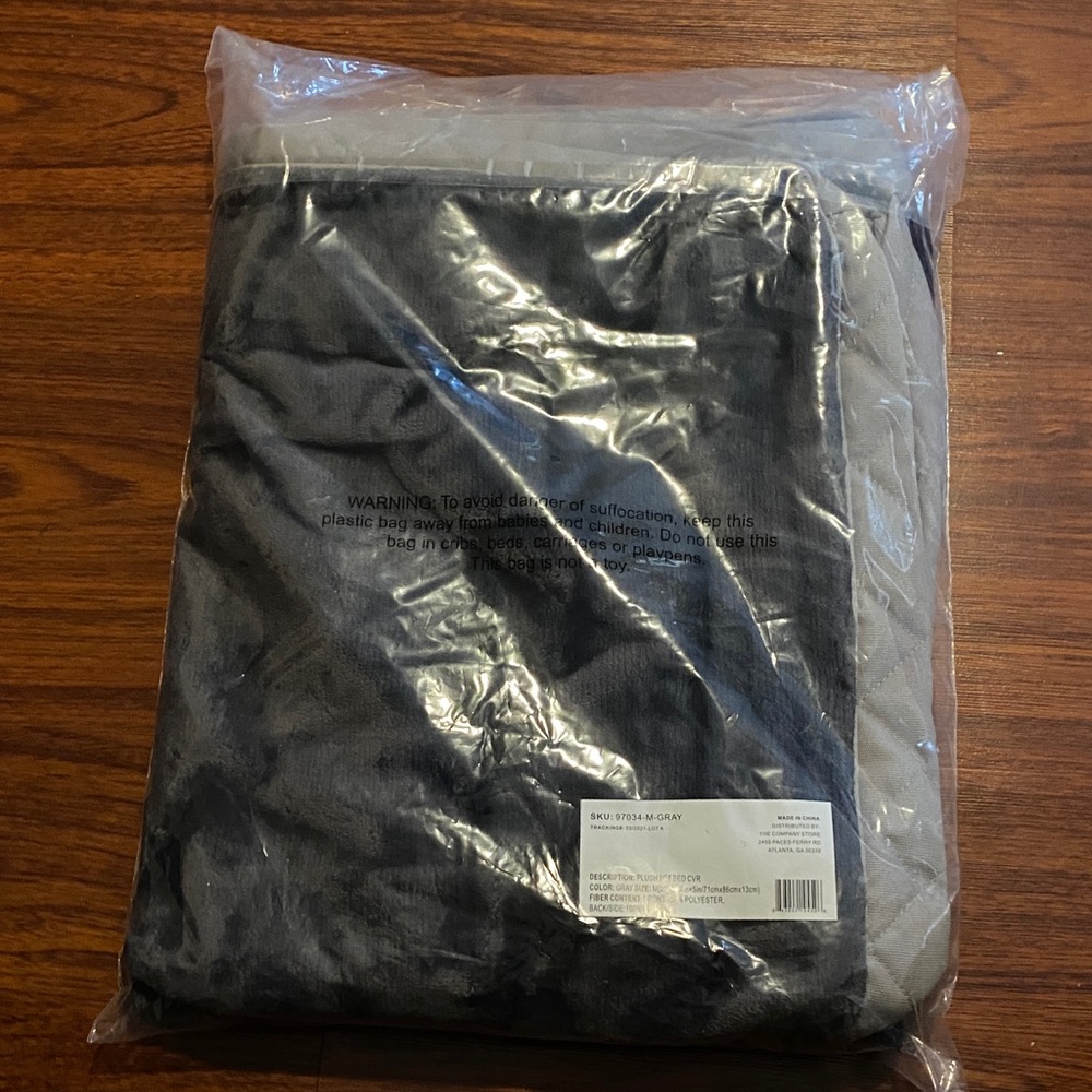 The Company Store Plush Gray Pet Bed Cover